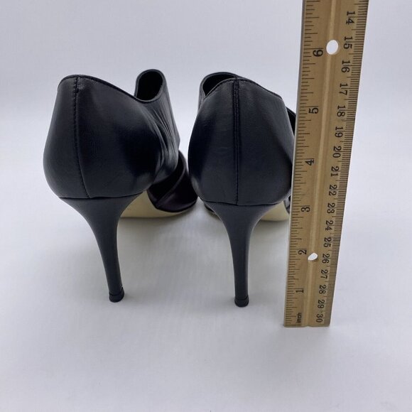 M. Gemi The Cima Pointed Toe Pumps Black Burgundy Leather Heels - Picture 9 of 12